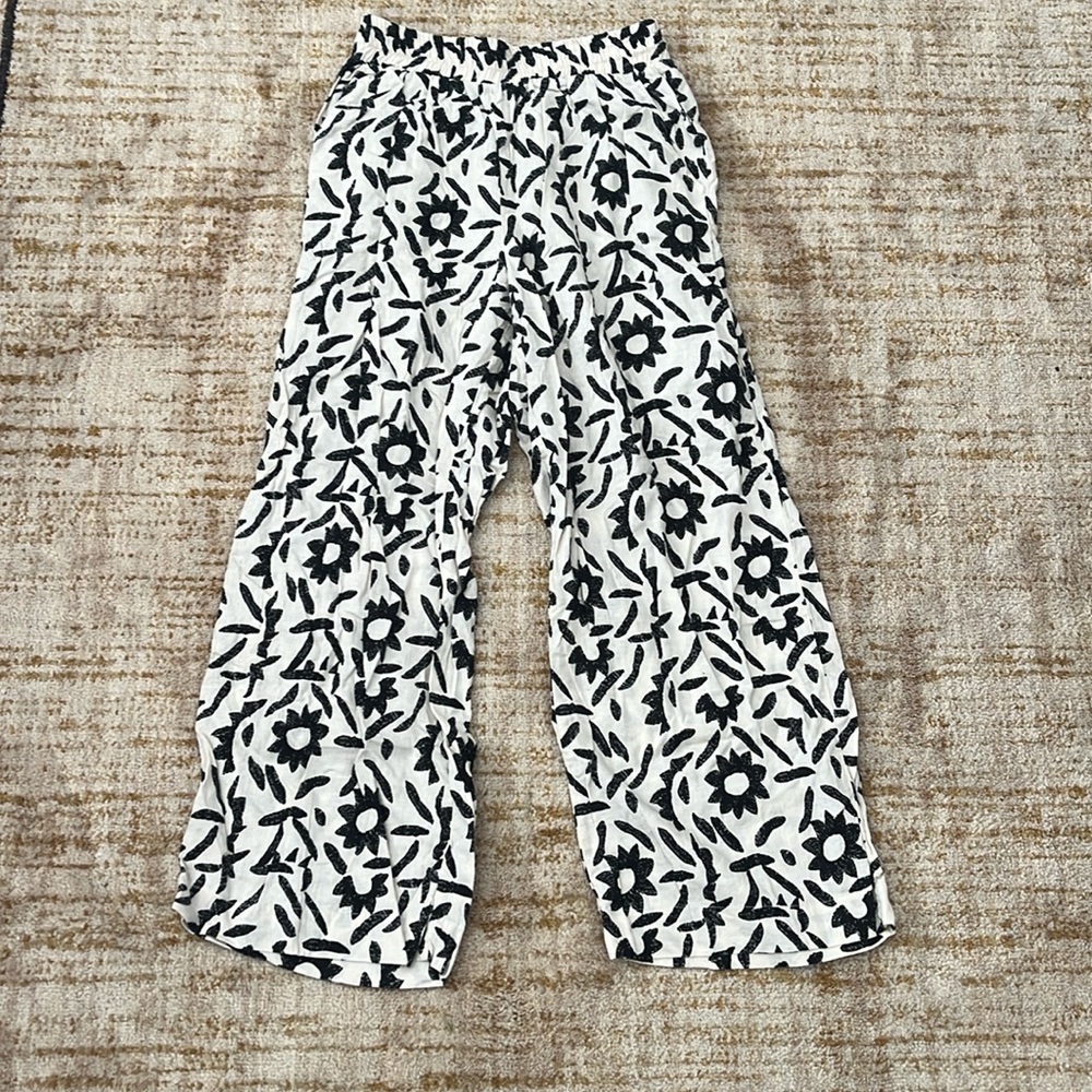 Christian siriano linen floral pants